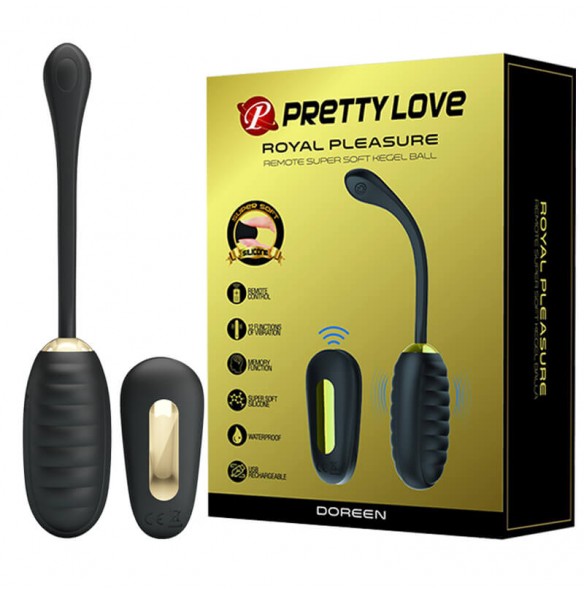 PRETTY LOVE - Royal Pleasure Wireless Remote Vibrating Egg (Chargeable - Black Gold) PRETTY LOVE - Royal Pleasure Wireless Remote Vibrating Egg (Chargeable - Black Gold)